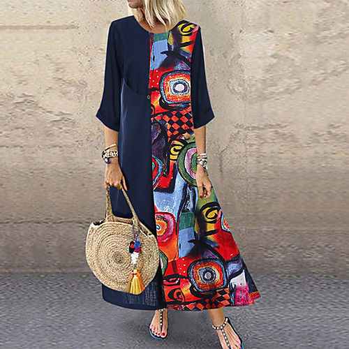Women's Plus Size Maxi A Line Dress - 3/4 Length Sleeve Print Spring & Summer Plus Size Abaya Holiday Vacation Red Yellow M L XL XXL XXXL XXXXL XXXXXL / Cotton
Women's Plus Size Maxi A Line Dress - 3/4 Length Sleeve Print Spring & Summer Plus Size Abaya Holiday Vacation Red Yellow M L XL XXL XXXL XXXXL XXXXXL / Cotton
