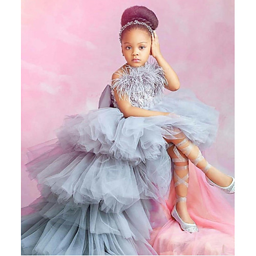 A-Line Chapel Train Wedding / Party Flower Girl Dresses - POLY Sleeveless Strapless with Feathers / Fur / Tier / Solid
A-Line Chapel Train Wedding / Party Flower Girl Dresses - POLY Sleeveless Strapless with Feathers / Fur / Tier / Solid