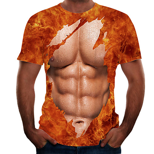 Men's T shirt Color Block 3D Simulation Plus Size Print Short Sleeve Daily Tops Basic Streetwear Brown
Men's T shirt Color Block 3D Simulation Plus Size Print Short Sleeve Daily Tops Basic Streetwear Brown