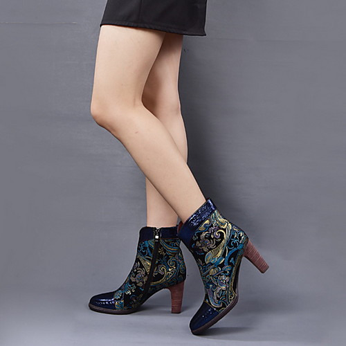 Women's Boots Winter Chunky Heel Round Toe Daily Leather Mid-Calf Boots Blue
Women's Boots Winter Chunky Heel Round Toe Daily Leather Mid-Calf Boots Blue