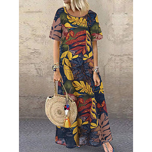 Women's Maxi Loose Dress - Short Sleeves Print Summer Maxi Plus Size Casual Holiday Vacation 2020 Khaki Navy Blue S M L XL XXL
Women's Maxi Loose Dress - Short Sleeves Print Summer Maxi Plus Size Casual Holiday Vacation 2020 Khaki Navy Blue S M L XL XXL