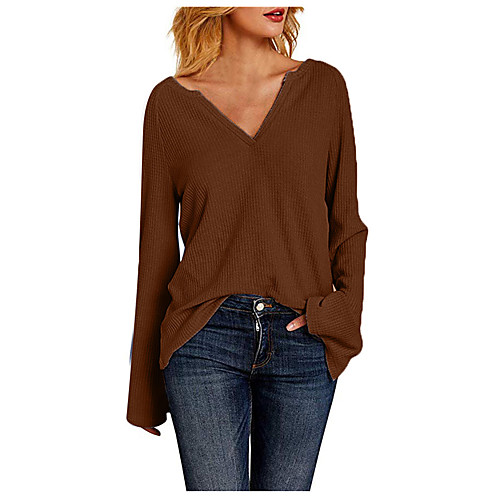 Women's Solid Colored T-shirt Basic Daily V Neck White / Black / Blue / Yellow / Blushing Pink / Brown / Gray
Women's Solid Colored T-shirt Basic Daily V Neck White / Black / Blue / Yellow / Blushing Pink / Brown / Gray