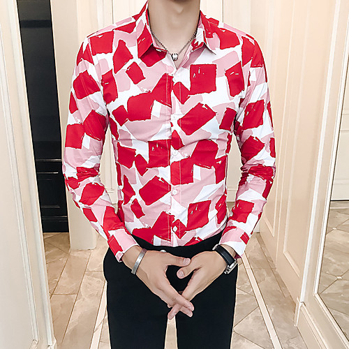 Men's Shirt Color Block Geometric Long Sleeve Daily Tops Basic Elegant Blue Red
Men's Shirt Color Block Geometric Long Sleeve Daily Tops Basic Elegant Blue Red