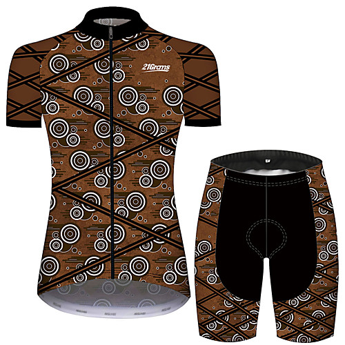 21Grams Women's Short Sleeve Cycling Jersey with Shorts BrownGray Geometic Bike Clothing Suit Breathable Quick Dry Ultraviolet Resistant Sweat-wicking Sports Solid Color Mountain Bike MTB Road Bike
21Grams Women's Short Sleeve Cycling Jersey with Shorts BrownGray Geometic Bike Clothing Suit Breathable Quick Dry Ultraviolet Resistant Sweat-wicking Sports Solid Color Mountain Bike MTB Road Bike