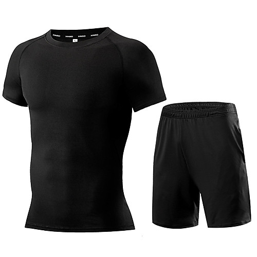 Men's 2 Piece Patchwork Activewear Set Workout Outfits Athletic Athleisure Short Sleeve Quick Dry Breathable Soft Fitness Gym Workout Running Active Training Jogging Sportswear Dark Grey Black Grey
Men's 2 Piece Patchwork Activewear Set Workout Outfits Athletic Athleisure Short Sleeve Quick Dry Breathable Soft Fitness Gym Workout Running Active Training Jogging Sportswear Dark Grey Black Grey