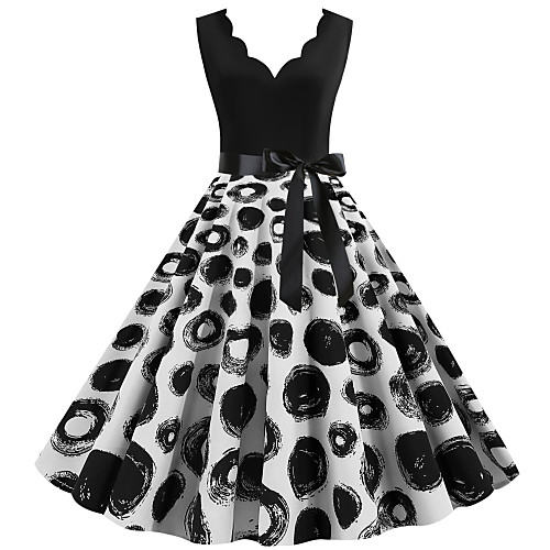 Women's Sheath Dress Knee Length Dress Black Red Sleeveless Black & White Print Patchwork Print V Neck Vintage Style Hot S M L XL XXL
Women's Sheath Dress Knee Length Dress Black Red Sleeveless Black & White Print Patchwork Print V Neck Vintage Style Hot S M L XL XXL