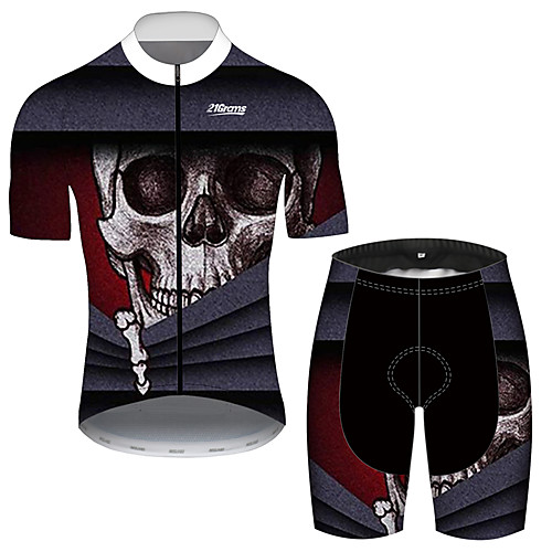 21Grams Men's Short Sleeve Cycling Jersey with Shorts Black / Red Novelty Skull Bike Clothing Suit UV Resistant Breathable 3D Pad Quick Dry Reflective Strips Sports Solid Color Mountain Bike MTB Road
21Grams Men's Short Sleeve Cycling Jersey with Shorts Black / Red Novelty Skull Bike Clothing Suit UV Resistant Breathable 3D Pad Quick Dry Reflective Strips Sports Solid Color Mountain Bike MTB Road