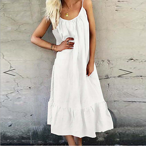 Women's Maxi Shift Dress - Sleeveless Solid Color Strap Loose White S M L XL XXL
Women's Maxi Shift Dress - Sleeveless Solid Color Strap Loose White S M L XL XXL