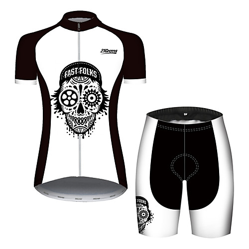 21Grams Women's Short Sleeve Cycling Jersey with Shorts Spandex BlackWhite Solid Color Skull Bike Quick Dry Breathable Sports Solid Color Mountain Bike MTB Road Bike Cycling Clothing Apparel
21Grams Women's Short Sleeve Cycling Jersey with Shorts Spandex BlackWhite Solid Color Skull Bike Quick Dry Breathable Sports Solid Color Mountain Bike MTB Road Bike Cycling Clothing Apparel
