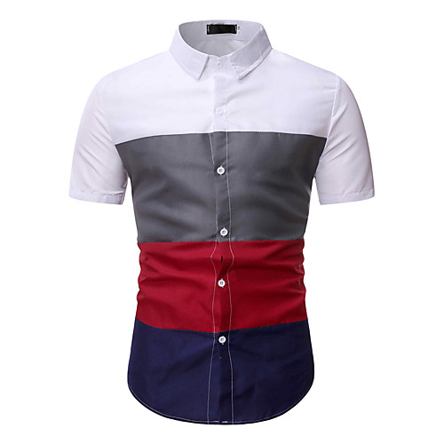 Men's Color Block Blue & White Patchwork Shirt Basic Tropical Daily Work Classic Collar White / Black / Blue / Short Sleeve
Men's Color Block Blue & White Patchwork Shirt Basic Tropical Daily Work Classic Collar White / Black / Blue / Short Sleeve