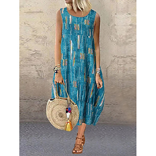 Women's Loose Midi Dress Purple Light Blue Sleeveless Print Round Neck S M L XL XXL 3XL
Women's Loose Midi Dress Purple Light Blue Sleeveless Print Round Neck S M L XL XXL 3XL