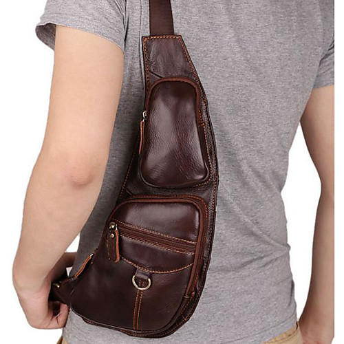Men's Zipper Nappa Leather Sling Shoulder Bag Solid Color Brown / Fall & Winter
Men's Zipper Nappa Leather Sling Shoulder Bag Solid Color Brown / Fall & Winter