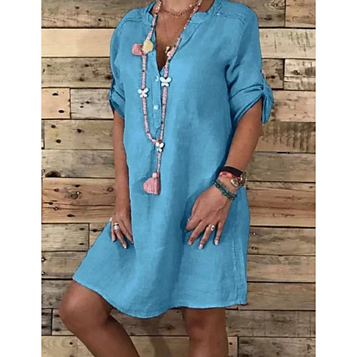 Women's Shift Dress Knee Length Dress White Purple Yellow Orange Green Brown Light Blue Half Sleeve Solid Color V Neck Hot S M L XL XXL 3XL 4XL 5XL
Women's Shift Dress Knee Length Dress White Purple Yellow Orange Green Brown Light Blue Half Sleeve Solid Color V Neck Hot S M L XL XXL 3XL 4XL 5XL