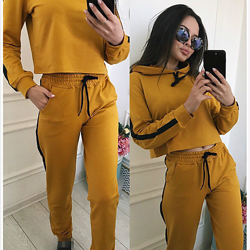 Women's 2 Piece Tracksuit Sweatsuit Jogging Suit Street Casual Long Sleeve Moisture Wicking Quick Dry Breathable Running Active Training Jogging Sportswear Solid Colored Hoodie Black Yellow Red
Women's 2 Piece Tracksuit Sweatsuit Jogging Suit Street Casual Long Sleeve Moisture Wicking Quick Dry Breathable Running Active Training Jogging Sportswear Solid Colored Hoodie Black Yellow Red