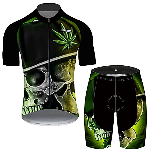 21Grams Men's Short Sleeve Cycling Jersey with Shorts Black / Green Gradient Leaf Skull Bike UV Resistant Quick Dry Breathable Sports Gradient Mountain Bike MTB Road Bike Cycling Clothing Apparel
21Grams Men's Short Sleeve Cycling Jersey with Shorts Black / Green Gradient Leaf Skull Bike UV Resistant Quick Dry Breathable Sports Gradient Mountain Bike MTB Road Bike Cycling Clothing Apparel