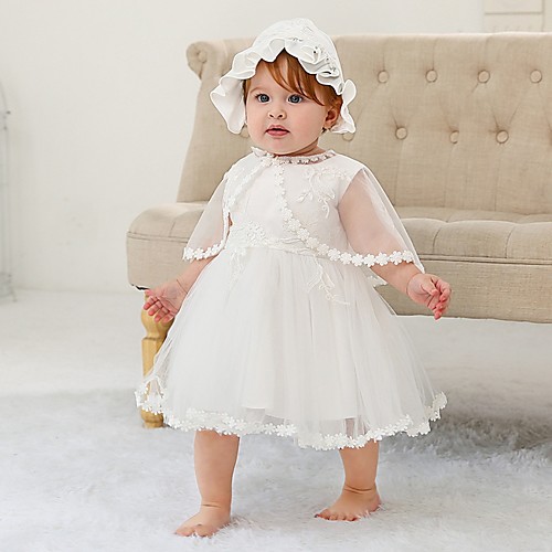 A-Line Ankle Length First Communion Christening Gowns - Polyester Sleeveless Jewel Neck with Lace / Bow(s)
A-Line Ankle Length First Communion Christening Gowns - Polyester Sleeveless Jewel Neck with Lace / Bow(s)