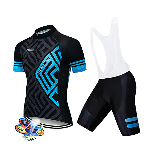 21Grams Men's Short Sleeve Cycling Jersey with Bib Shorts Black / Blue Geometic Bike Clothing Suit UV Resistant Breathable 3D Pad Quick Dry Sweat-wicking Sports Solid Color Mountain Bike MTB Road
21Grams Men's Short Sleeve Cycling Jersey with Bib Shorts Black / Blue Geometic Bike Clothing Suit UV Resistant Breathable 3D Pad Quick Dry Sweat-wicking Sports Solid Color Mountain Bike MTB Road
