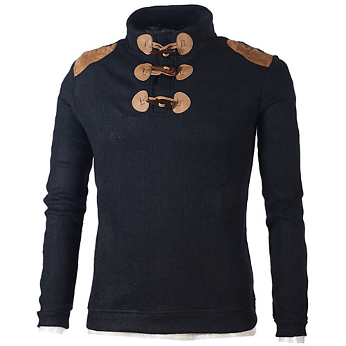

Men's Solid Colored Long Sleeve Pullover Sweater Jumper, Deep U Winter Dark Gray / Black US36 / UK36 / EU44 / US38 / UK38 / EU46 / US40 / UK40 / EU48