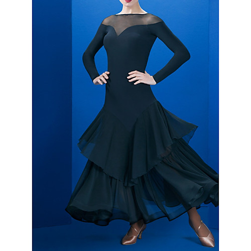 Ballroom Dance Dress Cascading Ruffles Tiered Women's Performance Long Sleeve Polyester Taffeta
Ballroom Dance Dress Cascading Ruffles Tiered Women's Performance Long Sleeve Polyester Taffeta