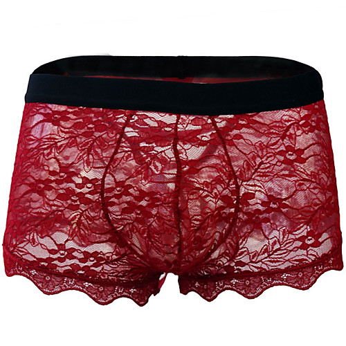 Men's 1 Piece Lace / Cut Out Boxers Underwear - Normal Low Waist Black Red One-Size
Men's 1 Piece Lace / Cut Out Boxers Underwear - Normal Low Waist Black Red One-Size