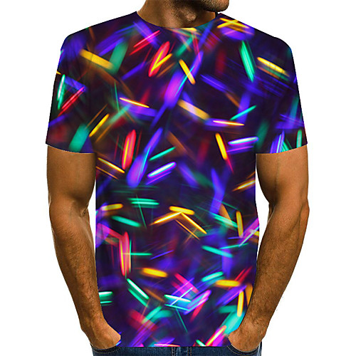Men's Plus Size Geometric 3D Pleated Print T-shirt Street chic Exaggerated Daily Going out Round Neck Rainbow / Short Sleeve
Men's Plus Size Geometric 3D Pleated Print T-shirt Street chic Exaggerated Daily Going out Round Neck Rainbow / Short Sleeve