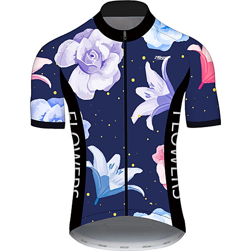 21Grams Men's Short Sleeve Cycling Jersey Blue / White Polka Dot Floral Botanical Bike Jersey Top Mountain Bike MTB Road Bike Cycling UV Resistant Quick Dry Breathable Sports Clothing Apparel
21Grams Men's Short Sleeve Cycling Jersey Blue / White Polka Dot Floral Botanical Bike Jersey Top Mountain Bike MTB Road Bike Cycling UV Resistant Quick Dry Breathable Sports Clothing Apparel