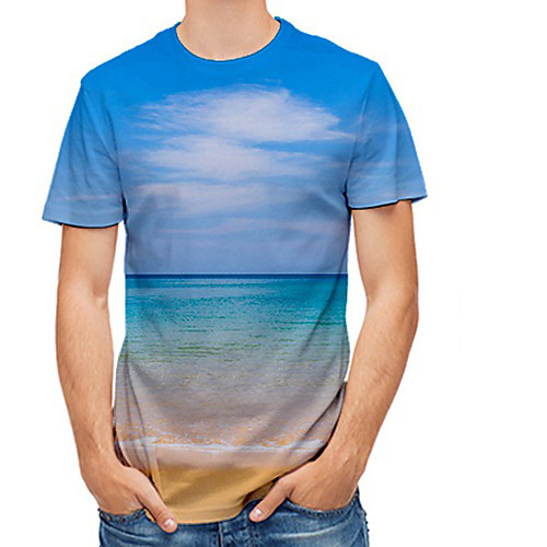 Men's Plus Size 3D Graphic Print T-shirt Basic Daily Round Neck Blue / Short Sleeve
Men's Plus Size 3D Graphic Print T-shirt Basic Daily Round Neck Blue / Short Sleeve