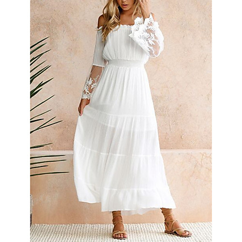 Women's Sheath Dress - Long Sleeve Solid Color Lace Spring & Summer Off Shoulder Sexy Street chic Daily Going out White S M L XL
Women's Sheath Dress - Long Sleeve Solid Color Lace Spring & Summer Off Shoulder Sexy Street chic Daily Going out White S M L XL