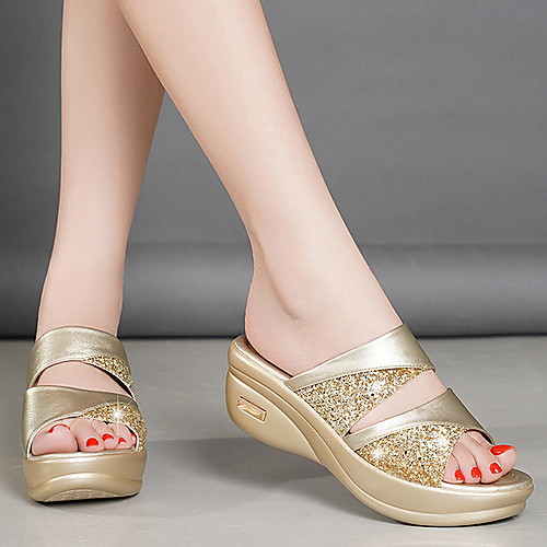 Women's Slippers & Flip-Flops Flat Heel Round Toe PU Spring & Summer Gold / Gray
Women's Slippers & Flip-Flops Flat Heel Round Toe PU Spring & Summer Gold / Gray