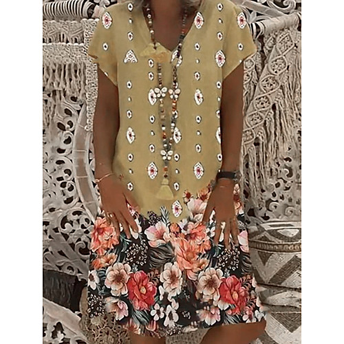 Women's A Line Dress Knee Length Dress Yellow Khaki Short Sleeve Print Round Neck S M L XL XXL 3XL
Women's A Line Dress Knee Length Dress Yellow Khaki Short Sleeve Print Round Neck S M L XL XXL 3XL