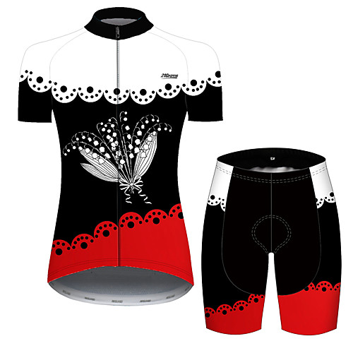 21Grams Women's Short Sleeve Cycling Jersey with Shorts Black / Red Floral Botanical Bike Breathable Quick Dry Sports Patterned Mountain Bike MTB Road Bike Cycling Clothing Apparel / Micro-elastic
21Grams Women's Short Sleeve Cycling Jersey with Shorts Black / Red Floral Botanical Bike Breathable Quick Dry Sports Patterned Mountain Bike MTB Road Bike Cycling Clothing Apparel / Micro-elastic