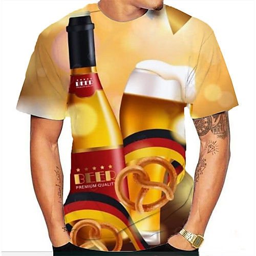 Men's Graphic Beer Print T-shirt Basic Daily Round Neck Orange / Short Sleeve
Men's Graphic Beer Print T-shirt Basic Daily Round Neck Orange / Short Sleeve