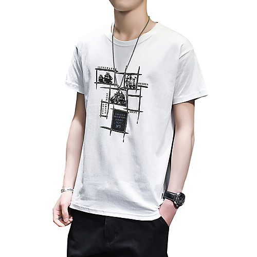 Men's Graphic Solid Colored T-shirt - Cotton Basic Street chic Daily Weekend Round Neck White / Black / Red / Green / Short Sleeve / Letter
Men's Graphic Solid Colored T-shirt - Cotton Basic Street chic Daily Weekend Round Neck White / Black / Red / Green / Short Sleeve / Letter