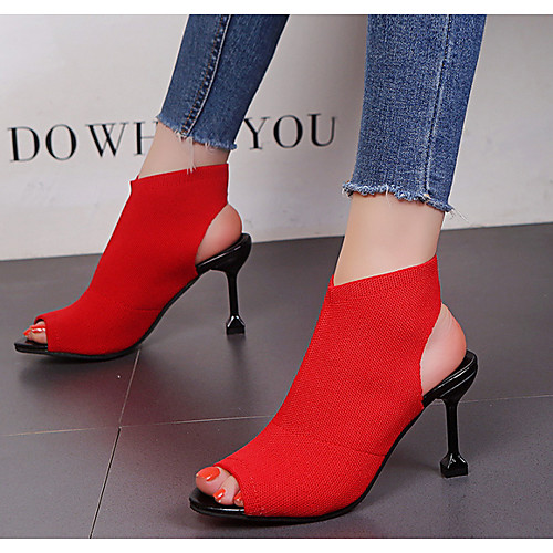 Women's Sandals Spring & Summer Flared Heel Peep Toe Daily Solid Colored Tissage Volant Almond / Red / Black
Women's Sandals Spring & Summer Flared Heel Peep Toe Daily Solid Colored Tissage Volant Almond / Red / Black