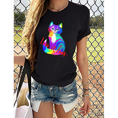 Women's Tops Graphic 3D Print T-shirt - Print Round Neck Basic Daily Spring Summer Rainbow XS S M L XL 2XL 3XL 4XL 5XL 6XL
Women's Tops Graphic 3D Print T-shirt - Print Round Neck Basic Daily Spring Summer Rainbow XS S M L XL 2XL 3XL 4XL 5XL 6XL