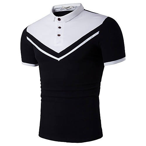 Men's Polo Color Block Patchwork Short Sleeve Daily Tops Business Basic White Black
Men's Polo Color Block Patchwork Short Sleeve Daily Tops Business Basic White Black
