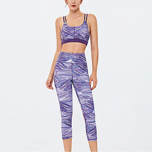Women's 2pcs Tracksuit Yoga Suit Patchwork 3D Print Purple Mesh Running Fitness Gym Workout High Waist Tights Leggings Bra Top Sport Activewear Breathable Tummy Control Butt Lift Moisture Wicking
Women's 2pcs Tracksuit Yoga Suit Patchwork 3D Print Purple Mesh Running Fitness Gym Workout High Waist Tights Leggings Bra Top Sport Activewear Breathable Tummy Control Butt Lift Moisture Wicking