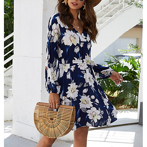 Women's A Line Dress - Long Sleeve Floral Summer V Neck Elegant Slim 2020 Blushing Pink Navy Blue S M L XL
Women's A Line Dress - Long Sleeve Floral Summer V Neck Elegant Slim 2020 Blushing Pink Navy Blue S M L XL