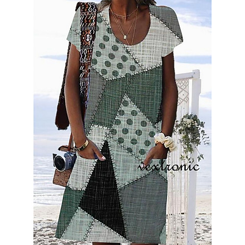 Women's Shift Dress - Short Sleeves Plaid Summer Elegant 2020 White Green Brown Light Green S M L XL XXL XXXL XXXXL XXXXXL
Women's Shift Dress - Short Sleeves Plaid Summer Elegant 2020 White Green Brown Light Green S M L XL XXL XXXL XXXXL XXXXXL
