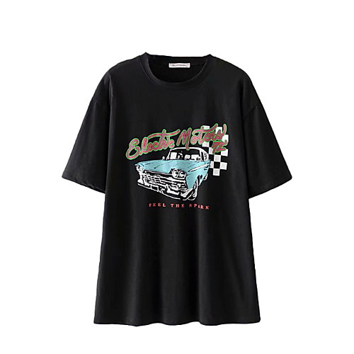 Women's Letter T-shirt Daily Black
Women's Letter T-shirt Daily Black