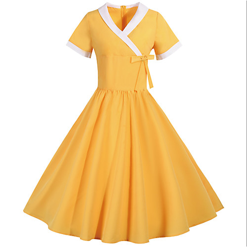 Audrey Hepburn Vintage Inspired Dress Women's Spandex Costume Black / Yellow / Orange Vintage Cosplay Short Sleeve
Audrey Hepburn Vintage Inspired Dress Women's Spandex Costume Black / Yellow / Orange Vintage Cosplay Short Sleeve