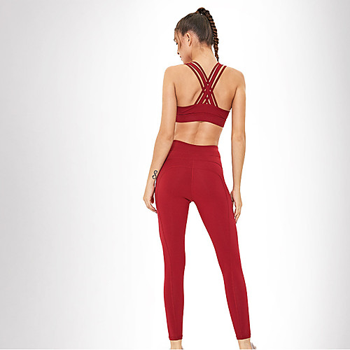 Women's 2pcs Tracksuit Yoga Suit Cross Back Solid Color Black Yellow Burgundy Running Fitness Gym Workout High Waist Tights Leggings Bra Top Sport Activewear Breathable Tummy Control Butt Lift
Women's 2pcs Tracksuit Yoga Suit Cross Back Solid Color Black Yellow Burgundy Running Fitness Gym Workout High Waist Tights Leggings Bra Top Sport Activewear Breathable Tummy Control Butt Lift