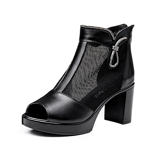 Women's Heels 2020 Summer Block Heel Open Toe Sweet British Daily Outdoor Nappa Leather / Mesh Walking Shoes Black
Women's Heels 2020 Summer Block Heel Open Toe Sweet British Daily Outdoor Nappa Leather / Mesh Walking Shoes Black