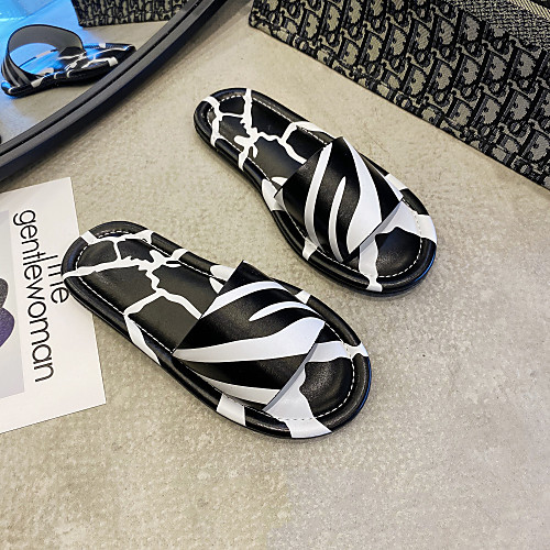 Women's / Unisex Slippers & Flip-Flops 2020 Spring & Fall / Spring & Summer Flat Heel Open Toe Casual British Outdoor Beach Geometric Color Block PU Black / White / Black / Red
Women's / Unisex Slippers & Flip-Flops 2020 Spring & Fall / Spring & Summer Flat Heel Open Toe Casual British Outdoor Beach Geometric Color Block PU Black / White / Black / Red