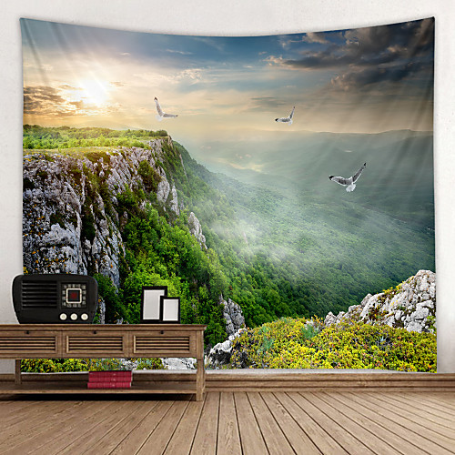 

Mountain top Natural Scenery Digital Printed Tapestry Decor Wall Art Tablecloths Bedspread Picnic Blanket Beach Throw Tapestries Colorful Bedroom Hall Dorm Living Room Hanging