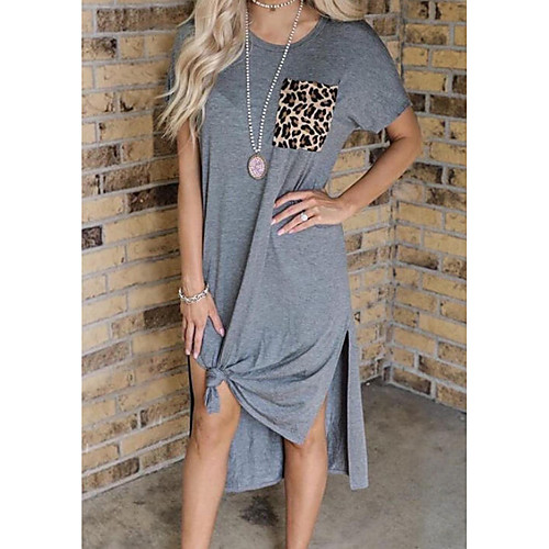 Women's Shift Dress Maxi long Dress Gray Short Sleeve Leopard Summer Round Neck Elegant 2021 S M L XL XXL 3XL
Women's Shift Dress Maxi long Dress Gray Short Sleeve Leopard Summer Round Neck Elegant 2021 S M L XL XXL 3XL