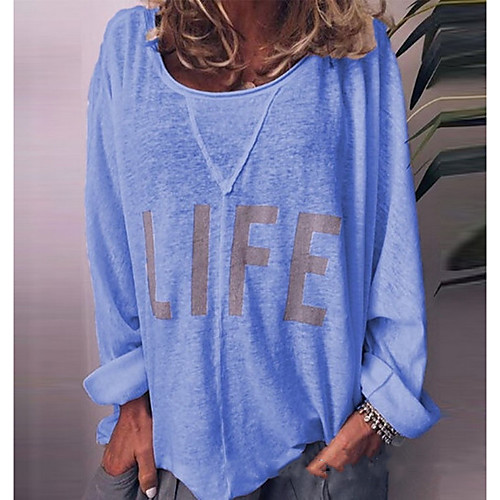 Women's Letter Loose T-shirt Daily Weekend Blue / Yellow / Khaki / Green / Gray
Women's Letter Loose T-shirt Daily Weekend Blue / Yellow / Khaki / Green / Gray