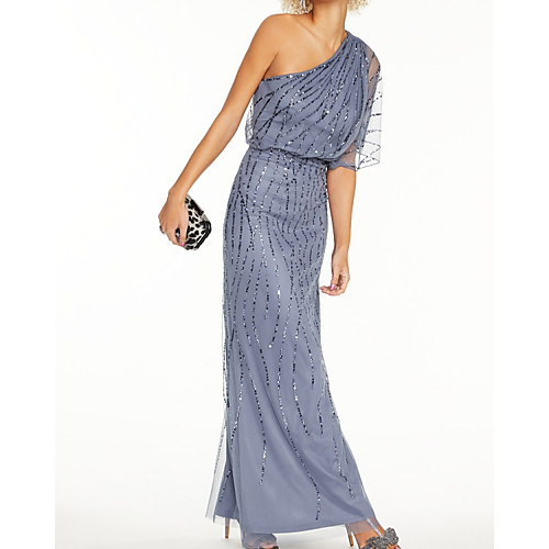Sheath / Column Sparkle Elegant Wedding Guest Prom Dress One Shoulder Half Sleeve Floor Length Tulle with Sequin 2021
Sheath / Column Sparkle Elegant Wedding Guest Prom Dress One Shoulder Half Sleeve Floor Length Tulle with Sequin 2021