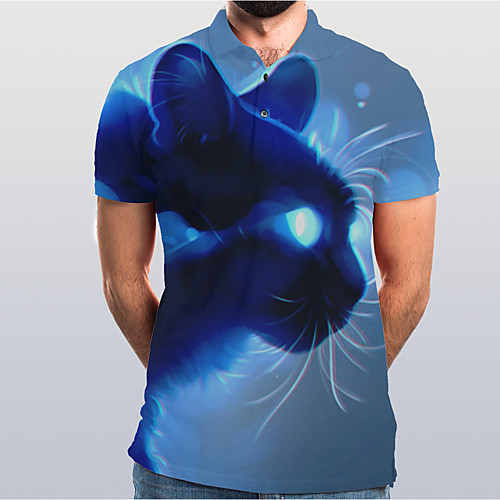 Men's Graphic Animal Cat Slim Polo Basic Elegant Daily Going out Blue / Short Sleeve
Men's Graphic Animal Cat Slim Polo Basic Elegant Daily Going out Blue / Short Sleeve