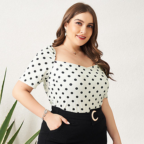 Women's Plus Size Polka Dot Print Slim Blouse Business Elegant Daily Work Square Neck White
Women's Plus Size Polka Dot Print Slim Blouse Business Elegant Daily Work Square Neck White